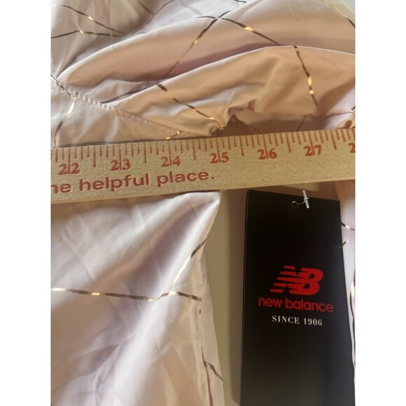 NWT New Balance pink rose gold crackle hooded zip jacket 1X lined mesh - Picture 10 of 12